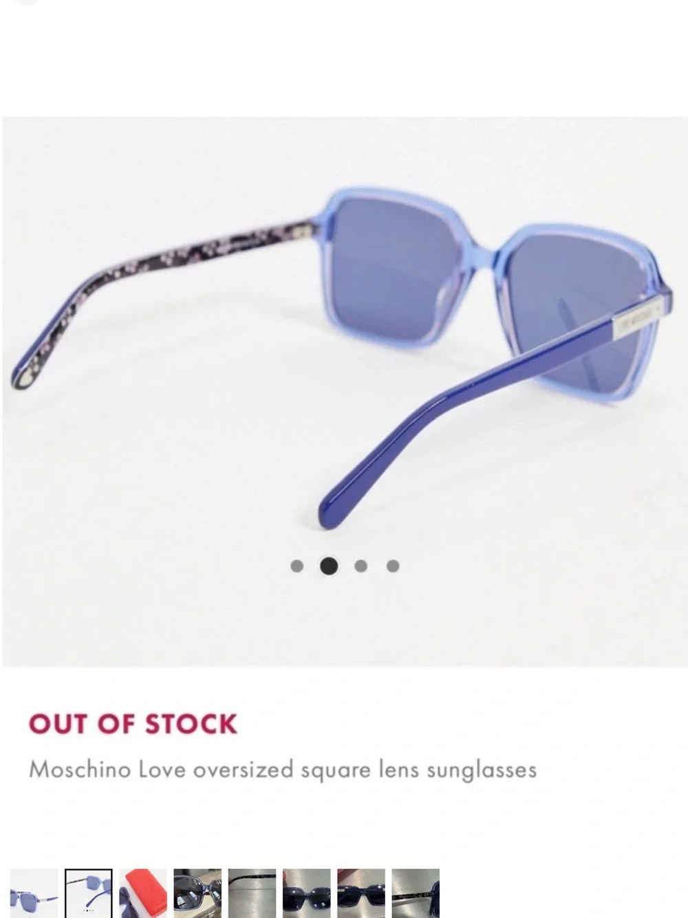 Love Moschino Translucent blue/Lavender Square Sunglasses - Picture 2 of 8